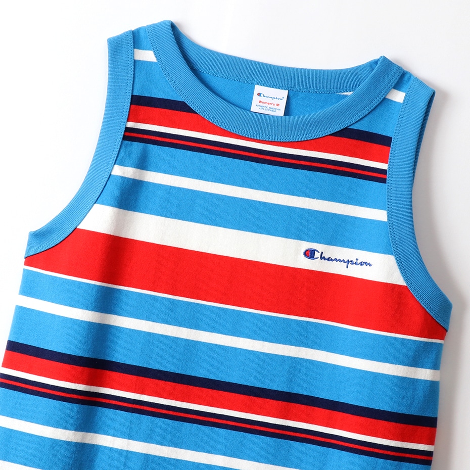 ウィメンズ ボーダータンクトップ ライトブルー チャンピオンの公式通販サイト