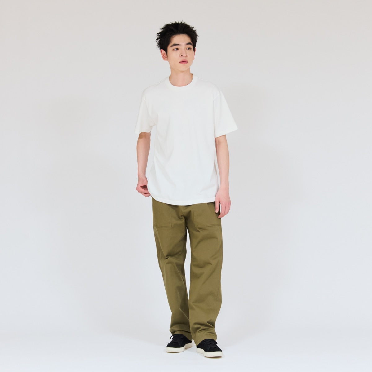 2P Hanes T-SHIRTS SHIRO �N���[�l�b�NT�V���c