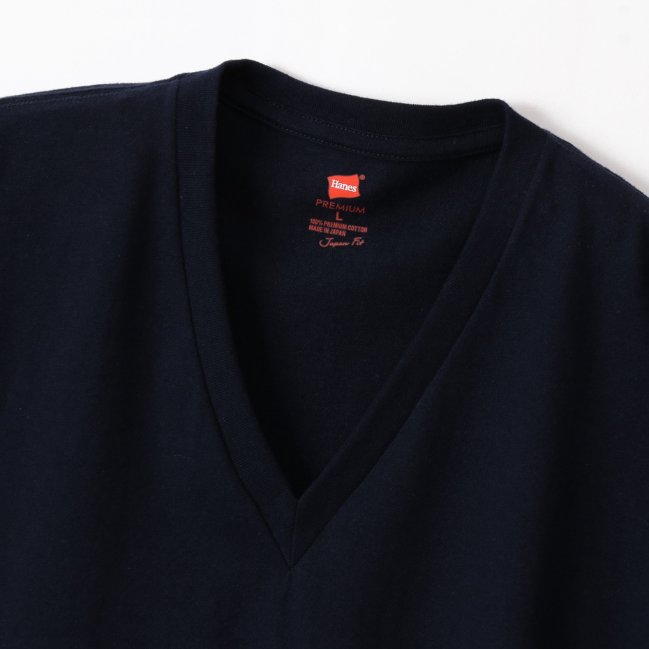ヘインズ プレミアムジャパンフィット VネックTシャツ 21FW PREMIUM Japan Fit(HM1-F002)