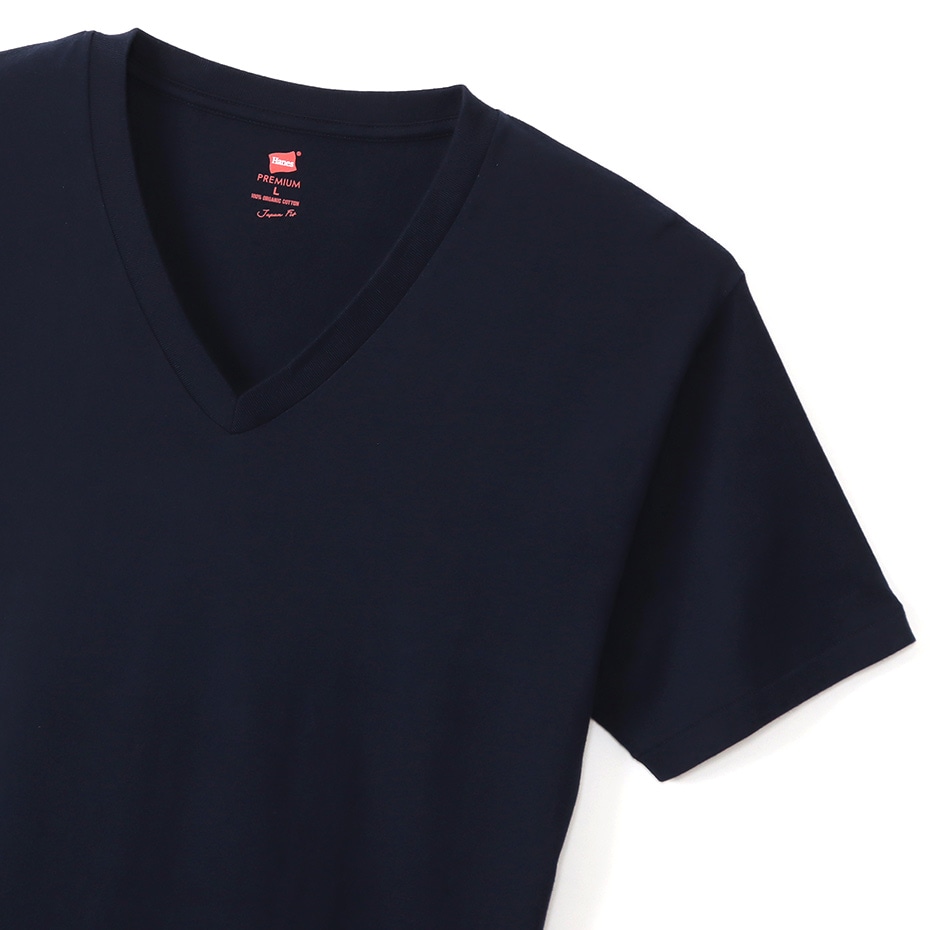 ヘインズ プレミアムジャパンフィット VネックTシャツ 22FW PREMIUM Japan Fit(HM1-V002)
