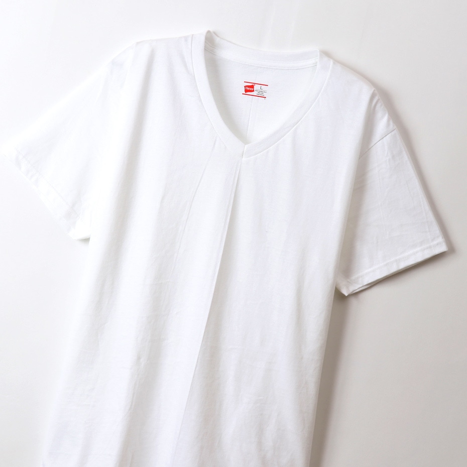 大きいサイズ【2枚組】ビジカジ魂 VネックTシャツ 22SS 魂シリーズ ヘインズ(HM1ER702K)