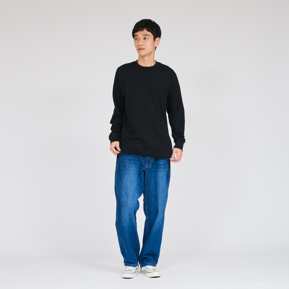 Hanes T-SHIRTS KURO �N���[�l�b�N�����O�X���[�uT�V���c 25FW �w�C���Y(HM4-C201)