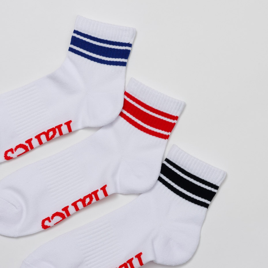 クスクス 3足組 クォーターレングスソックス【ハーフパイル】 25FW