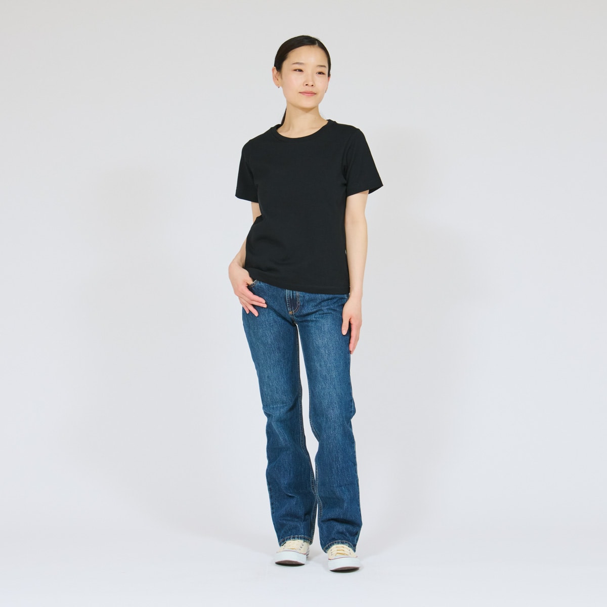 Hanes T-SHIRTS KURO for HER �N���[�l�b�NT�V���c