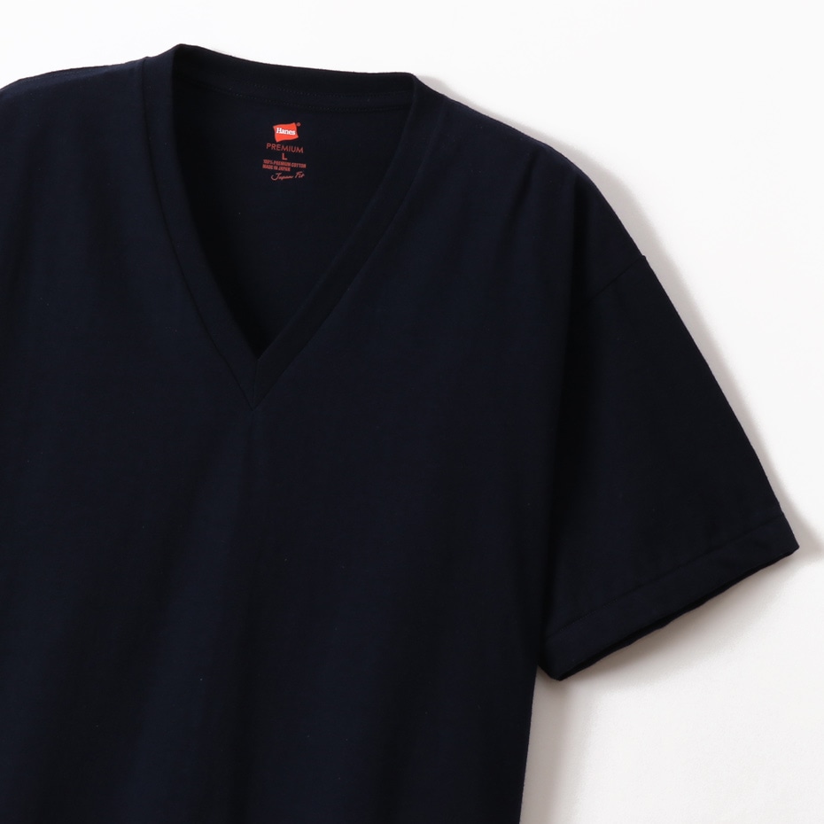 ヘインズ プレミアムジャパンフィット VネックTシャツ 21FW PREMIUM Japan Fit(HM1-F002)