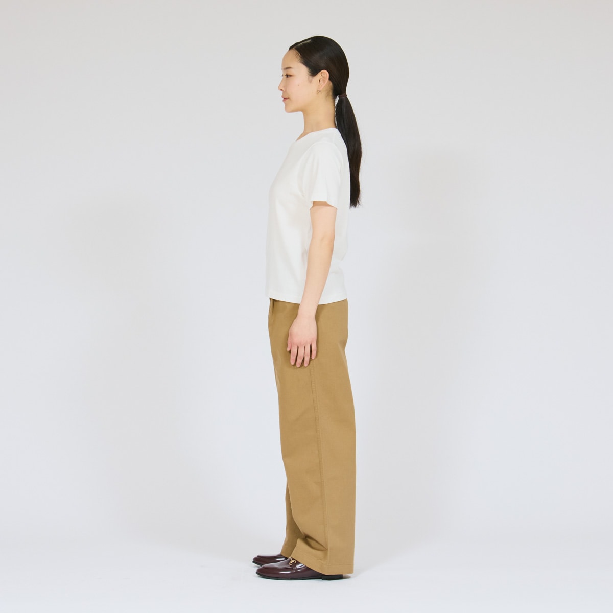 Hanes T-SHIRTS SHIRO for HER �N���[�l�b�NT�V���c
