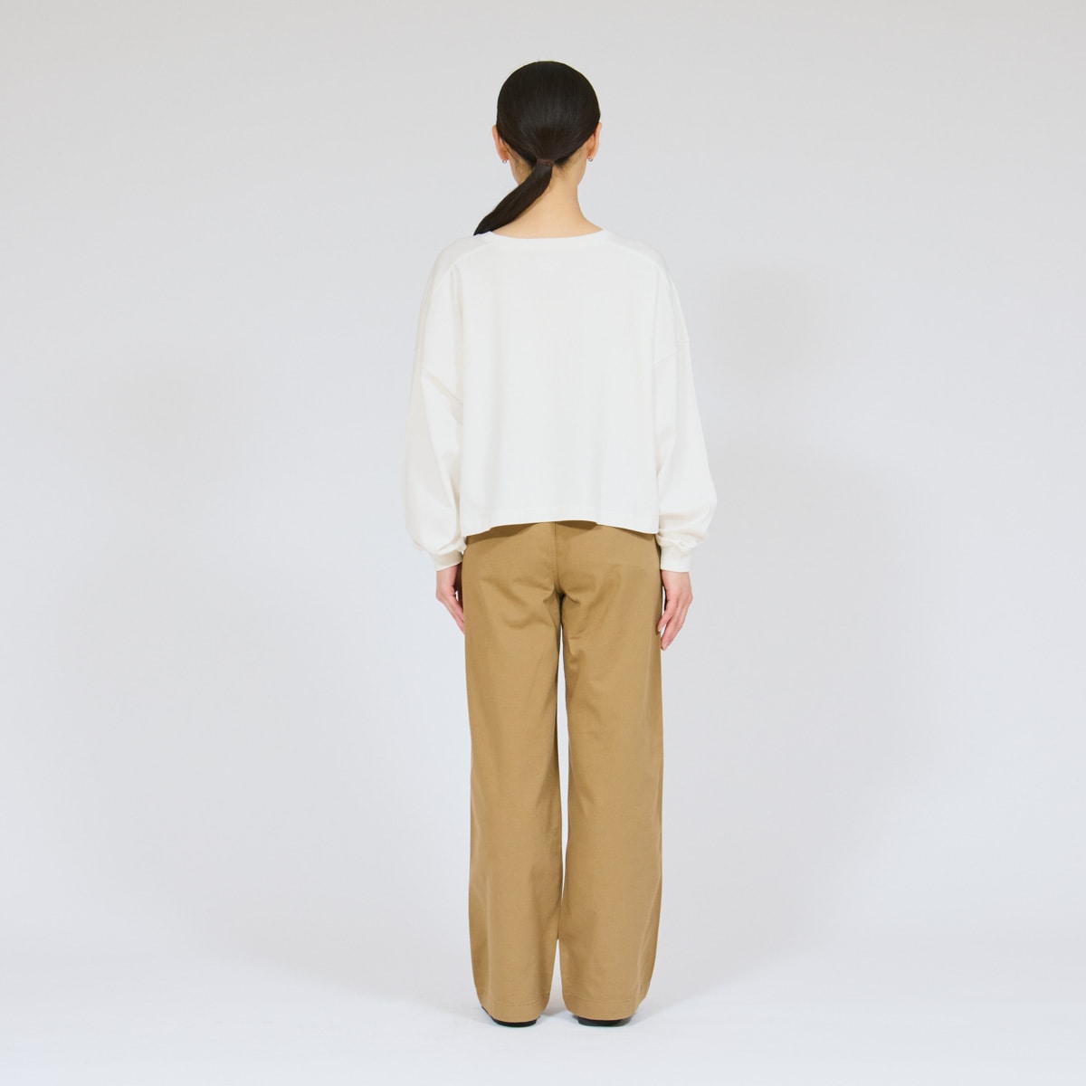 Hanes T-SHIRTS SHIRO for HER �N���b�v�h���C�hT�V���c