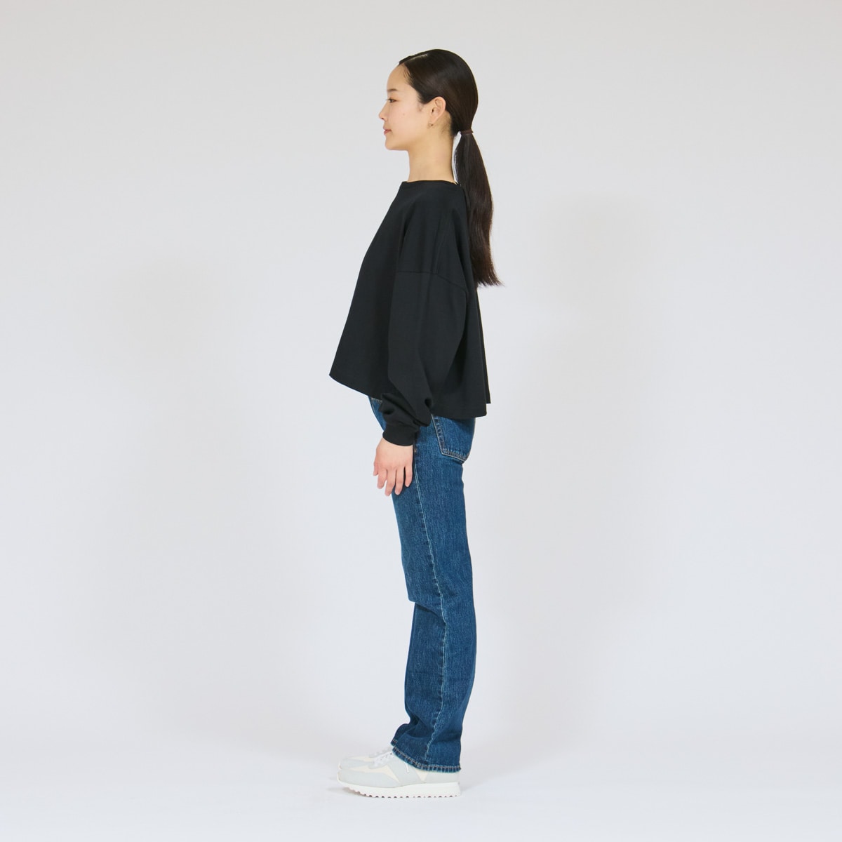 Hanes T-SHIRTS KURO for HER �N���b�v�h���C�hT�V���c