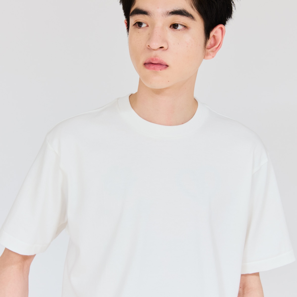 Hanes T-SHIRTS SHIRO �N���[�l�b�NT�V���c