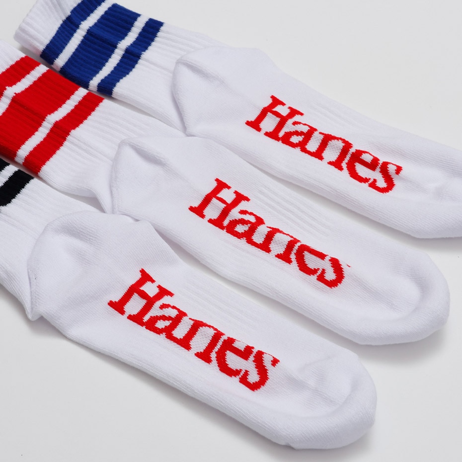 3���g Hanes originals ���[�N���[�����O�X�\�b�N�X 25FW �w�C���Y(HMSCC001)