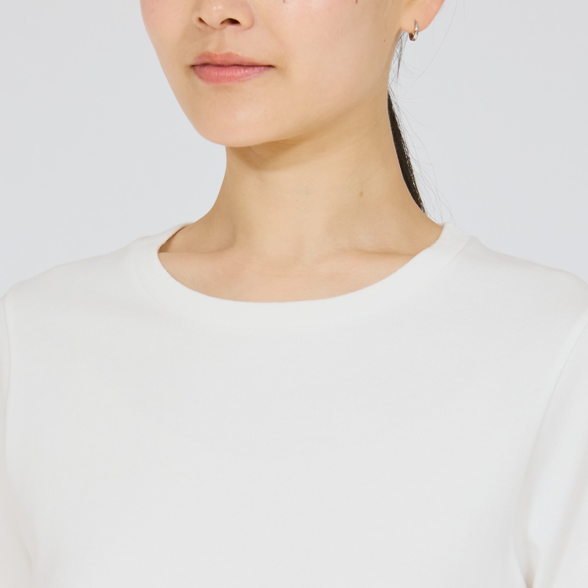 Hanes T-SHIRTS SHIRO for HER �N���[�l�b�NT�V���c