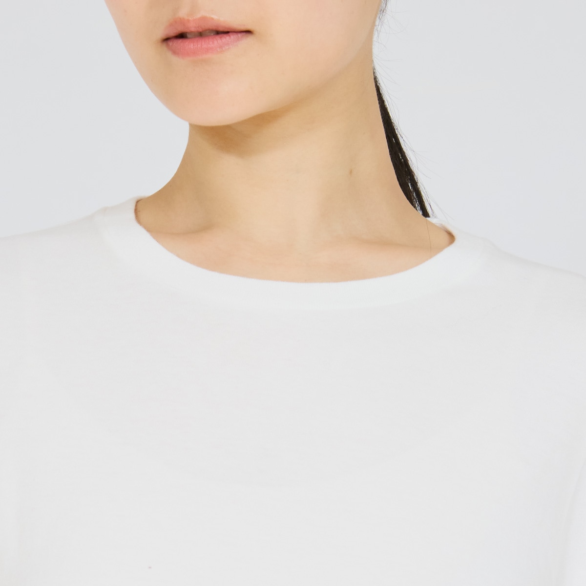 2P Japan Fit for HER クルーネックロングスリーブTシャツ ホワイト