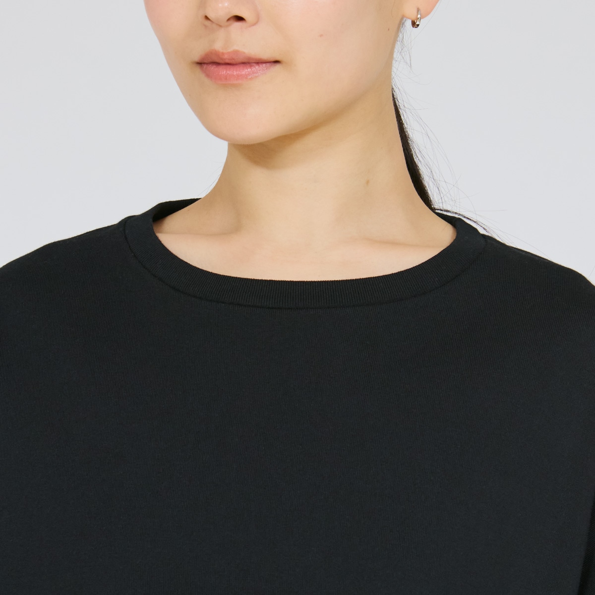Hanes T-SHIRTS KURO for HER �N���b�v�h���C�hT�V���c