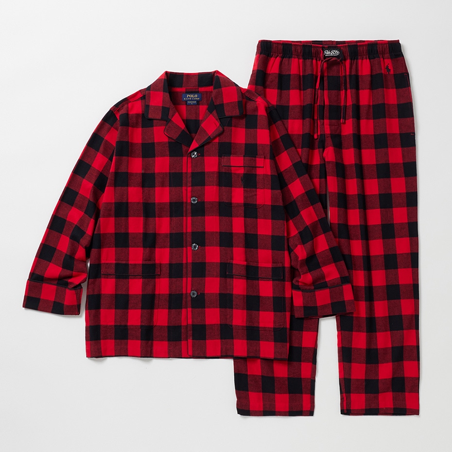 フランネルパジャマ バッファローチェック レッド | ポロ ラルフ