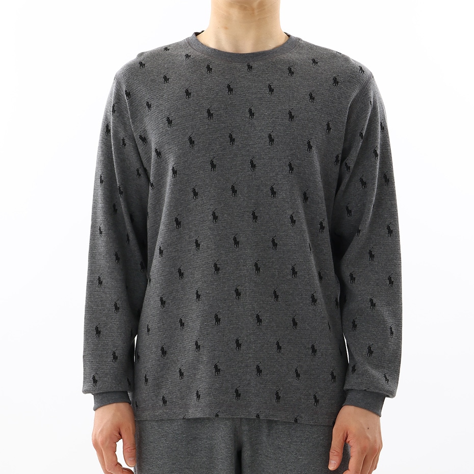 ワッフルロングスリーブ クルーネックヘザーチャコール | ポロ ラルフ  