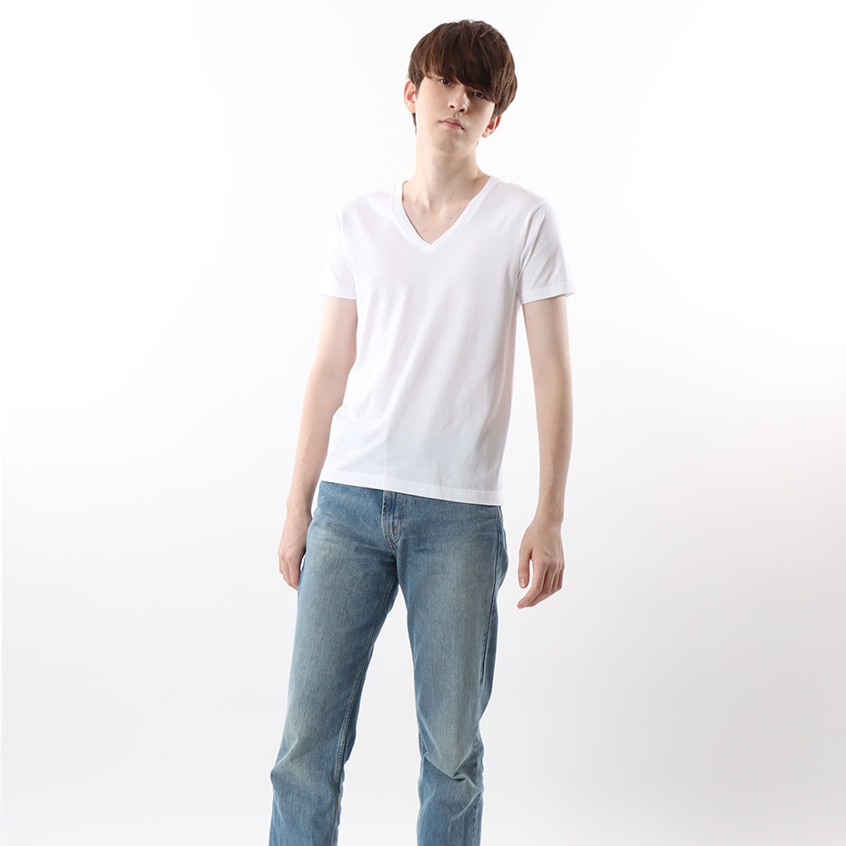 ジャパンフィット【2枚組】VネックTシャツ 5.3oz 22SS Japan Fit ヘインズ(H5315)
