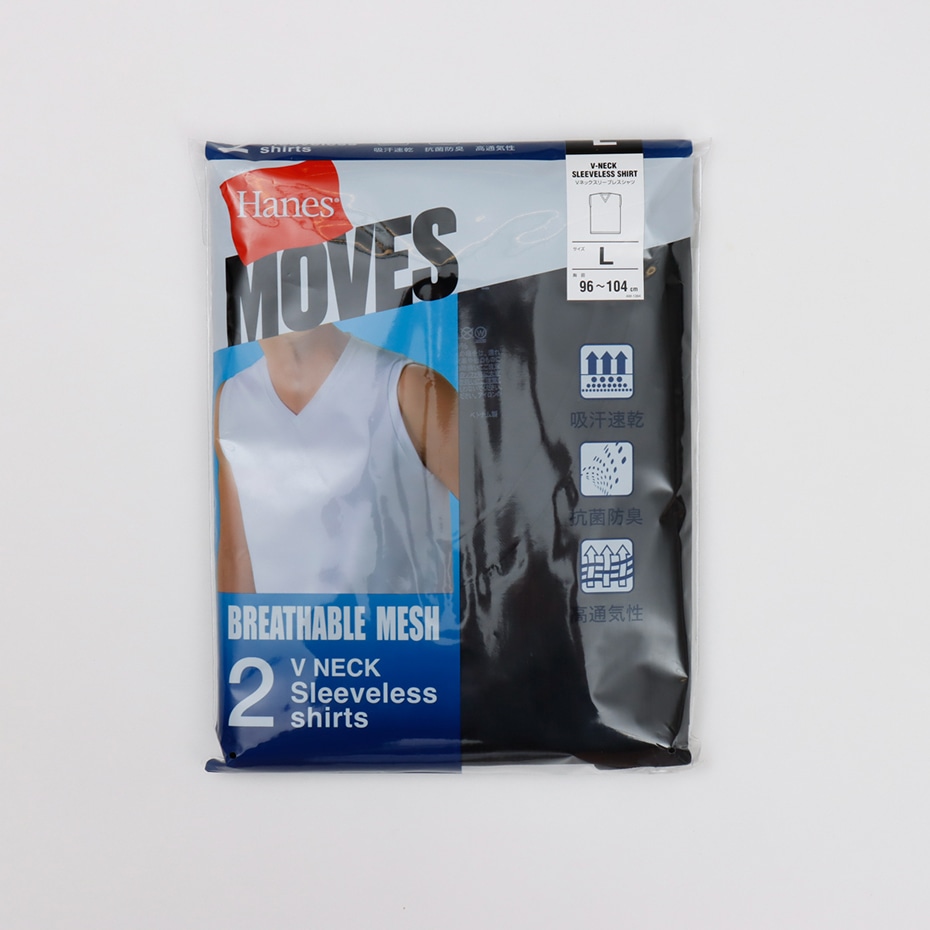 �傫���T�C�Y 2P Hanes MOVES �X�N�G�A���b�V�� �X���[�u���XT�V���c 26SS �w�C���Y(HM3ED701)