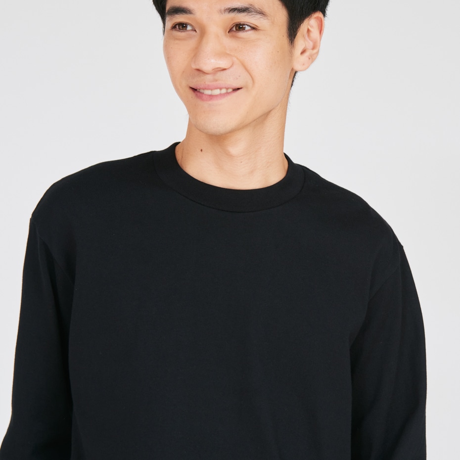 Hanes T-SHIRTS KURO �N���[�l�b�N�����O�X���[�uT�V���c 25FW �w�C���Y(HM4-C201)