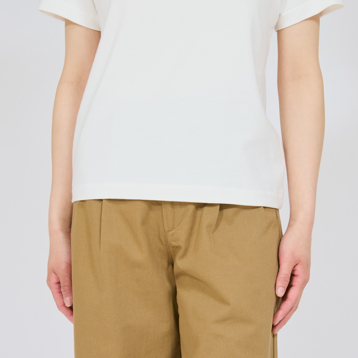Hanes T-SHIRTS SHIRO for HER �N���[�l�b�NT�V���c