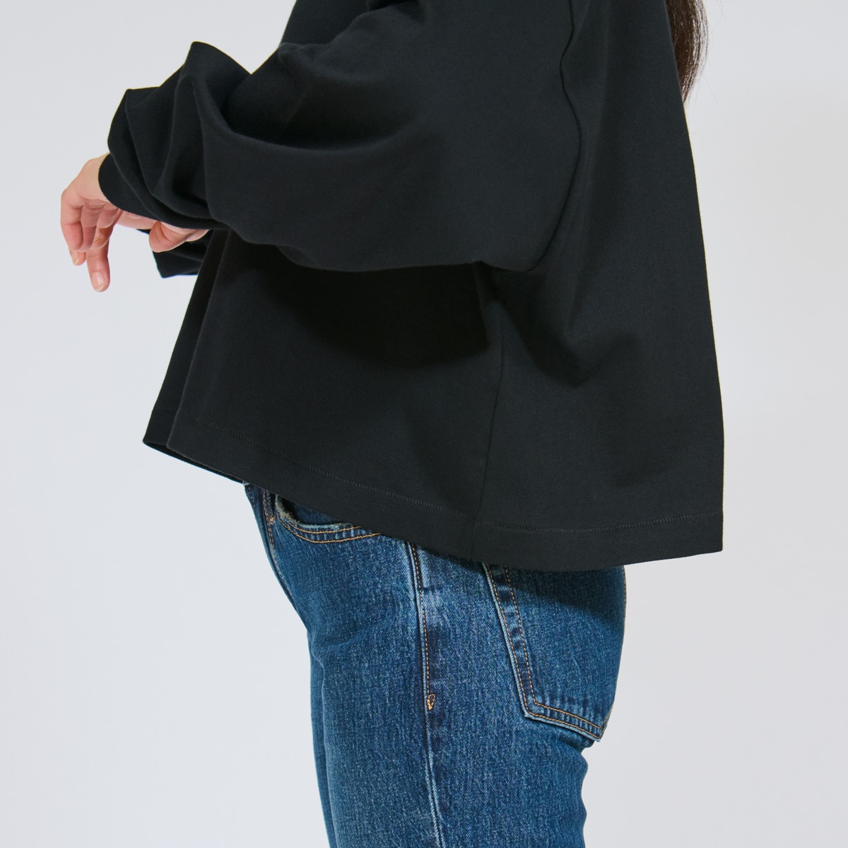 Hanes T-SHIRTS KURO for HER �N���b�v�h���C�hT�V���c