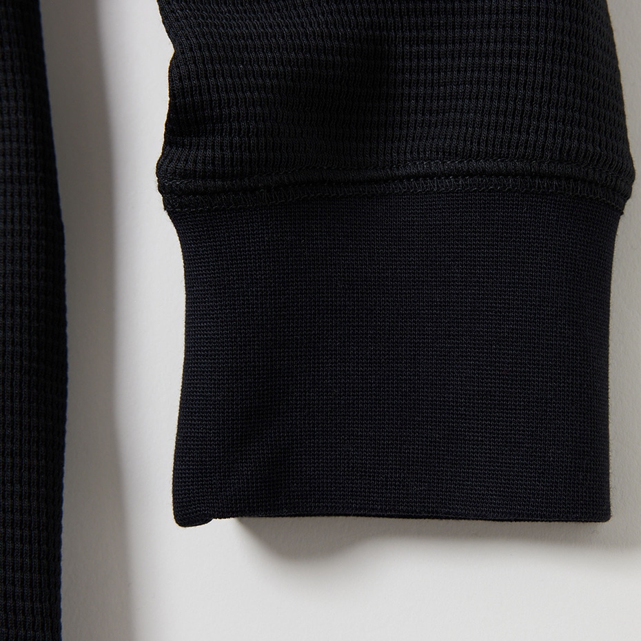 希少品✨ポロラルフローレン チャイナジャケット L マオカラー 刺繍 ブラック ワッフルロングスリーブクルーネック ホリデーベア刺繍 (RM8