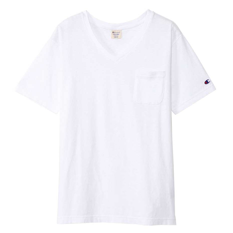ユニセックス Usaコットン無地vネックポケットｔシャツ ホワイト チャンピオンの公式通販サイト