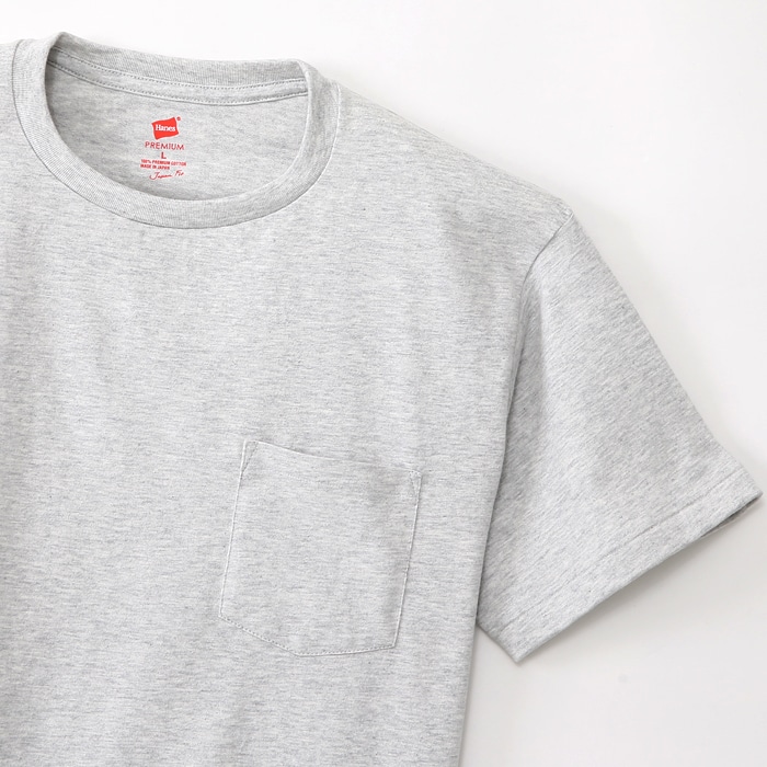 ヘインズ プレミアムジャパンフィット ポケット付クルーネックTシャツ 21FW PREMIUM Japan Fit(HM1-F004)