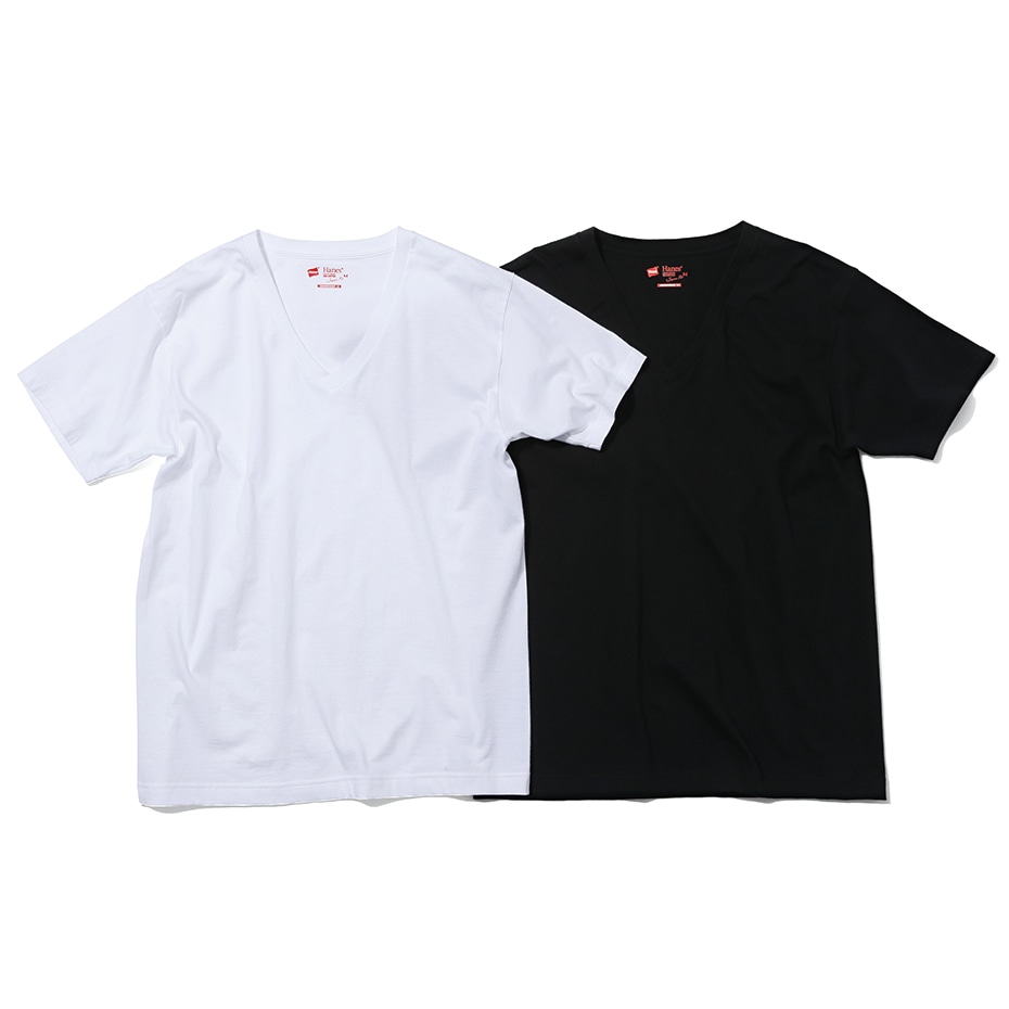 ＜OUTLET＞ジャパンフィット【2枚組】VネックTシャツ 5.3oz Japan Fit ヘインズ(H5325)