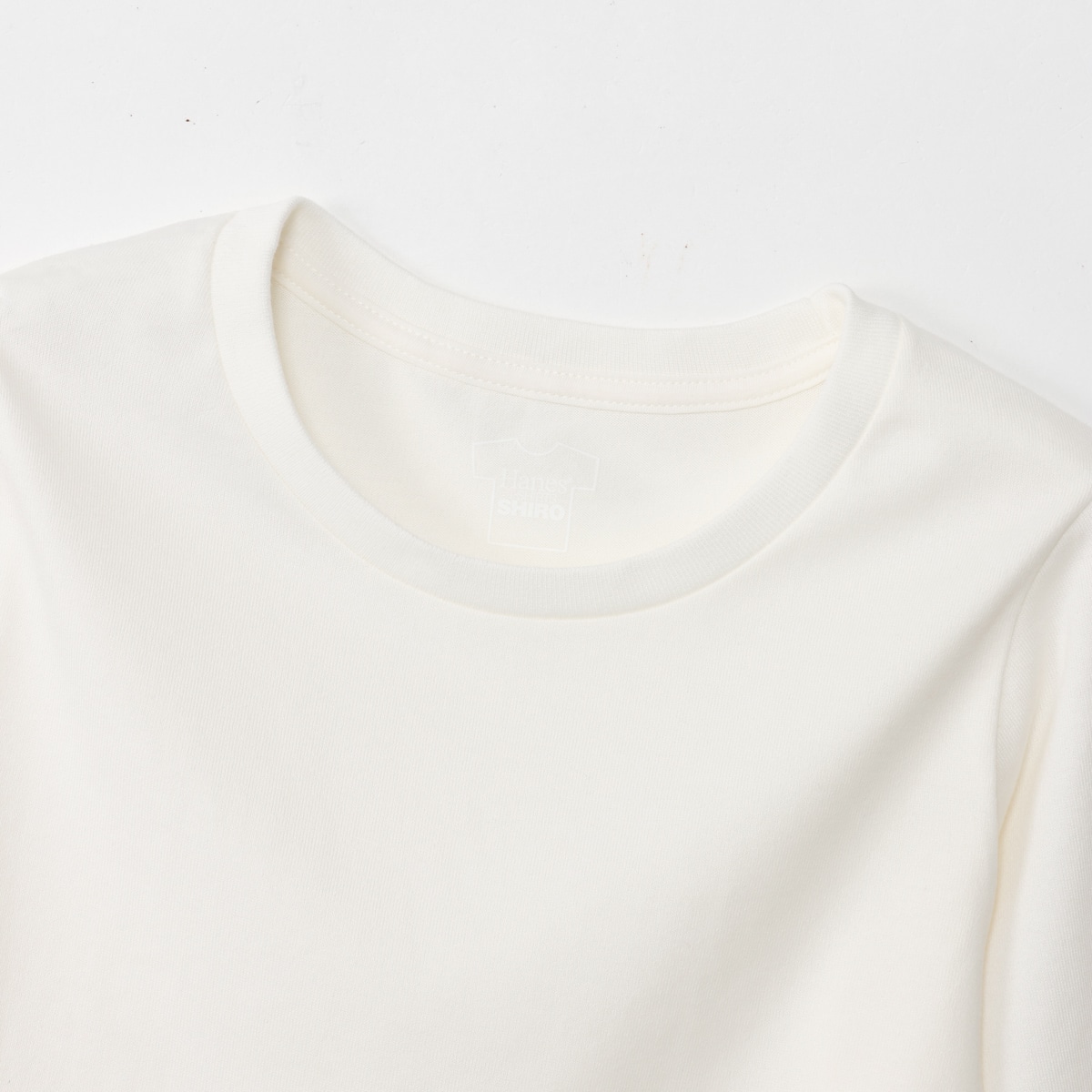 Hanes T-SHIRTS SHIRO for HER �N���[�l�b�N�����O�X���[�uT�V���c