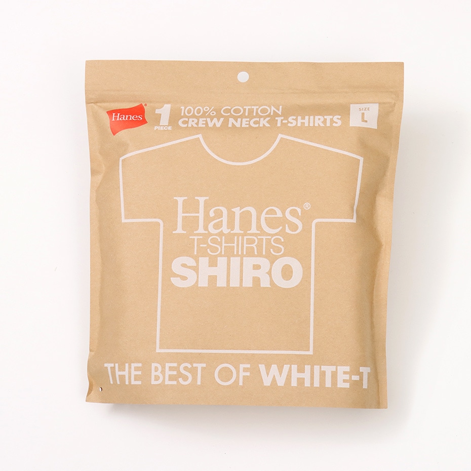 �傫���T�C�Y 2���g SHIRO �N���[�l�b�NT�V���c 25FW Hanes T-SHIRTS SHIRO (HM1-Z701)