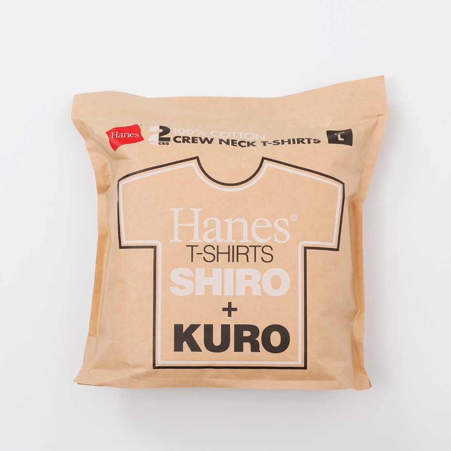 2���g Hanes T-SHIRTS SHIRO/KURO �N���[�l�b�NT�V���c 26SS �w�C���Y(HM1-D703)