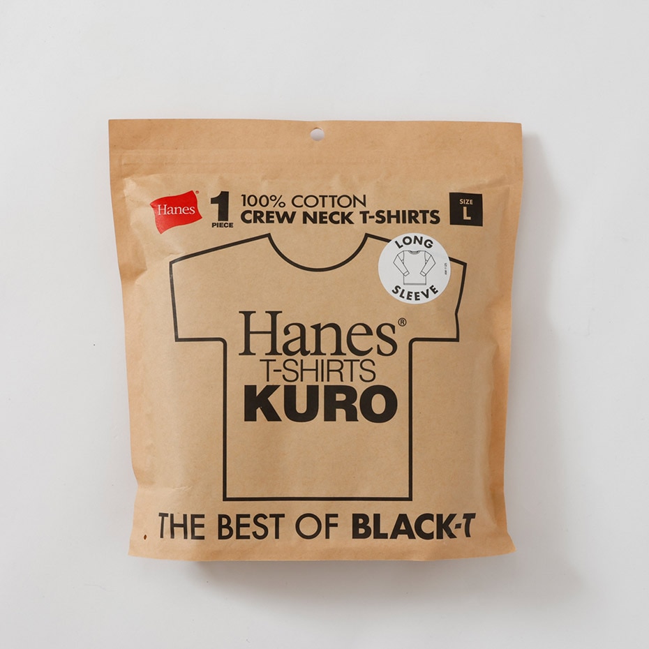 Hanes T-SHIRTS KURO �N���[�l�b�N�����O�X���[�uT�V���c 25FW �w�C���Y(HM4-C201)