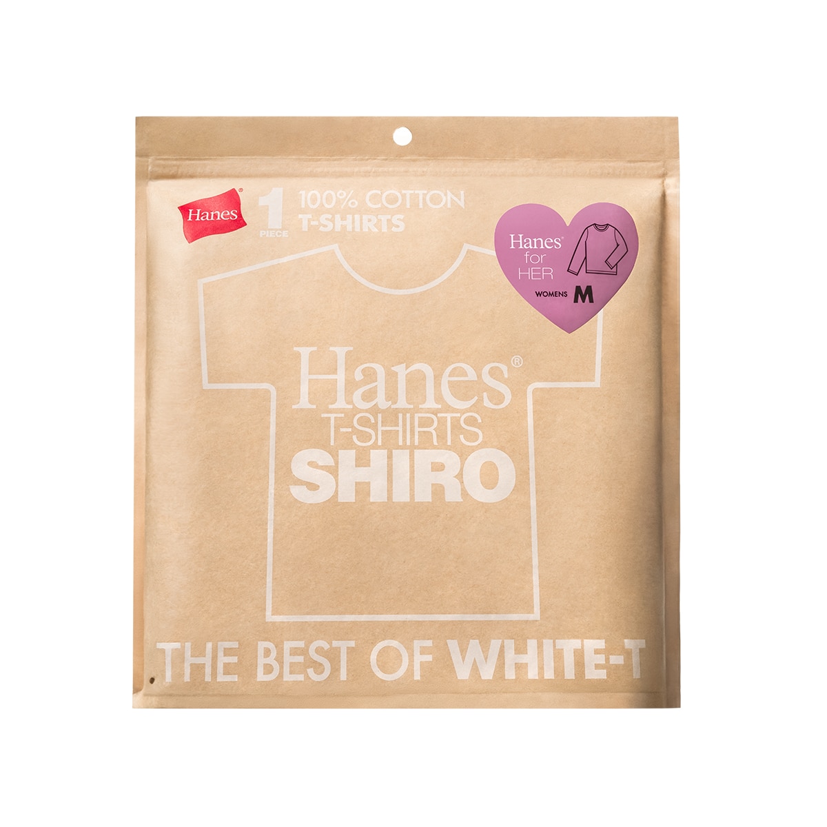 Hanes T-SHIRTS SHIRO for HER �N���[�l�b�NT�V���c