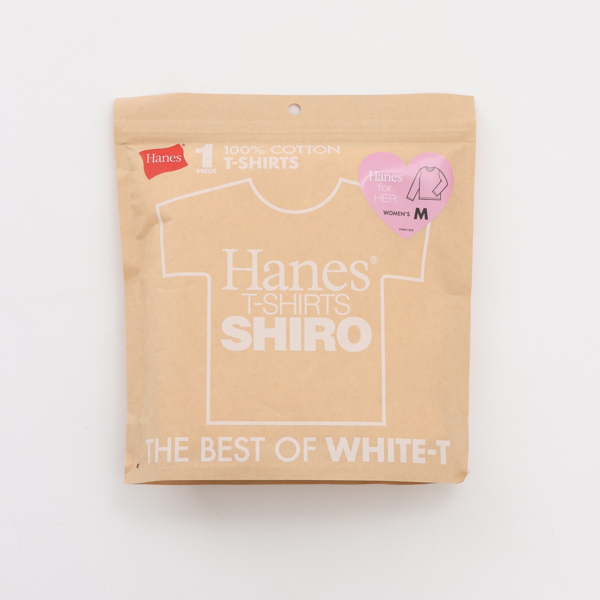 Hanes T-SHIRTS SHIRO for HER �N���[�l�b�N�����O�X���[�uT�V���c