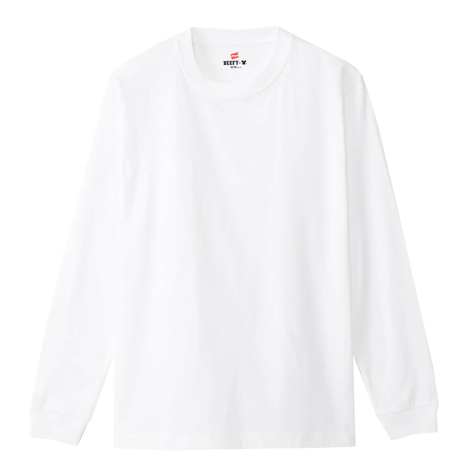 2枚組】ビーフィーロングスリーブTシャツ ホワイト | ヘインズの公式 2枚組】ビーフィーロングスリーブTシャツ ホワイト | ヘインズの公式