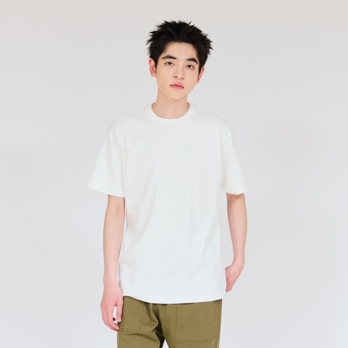 Hanes T-SHIRTS SHIRO �N���[�l�b�NT�V���c