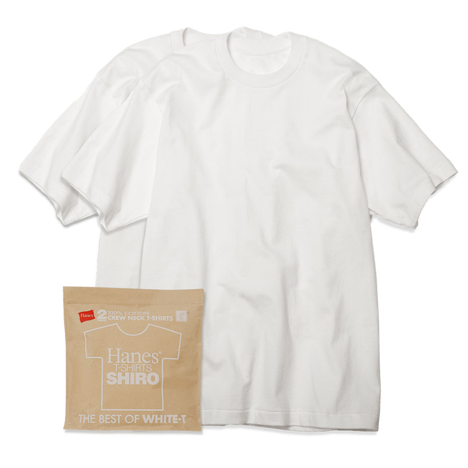 大きいサイズ 2枚組 SHIRO クルーネックTシャツ ホワイト | ヘインズの