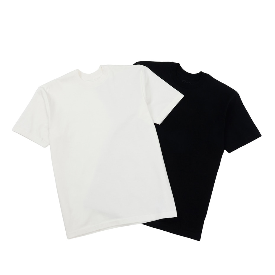 2���g Hanes T-SHIRTS SHIRO/KURO �N���[�l�b�NT�V���c 26SS �w�C���Y(HM1-D703)