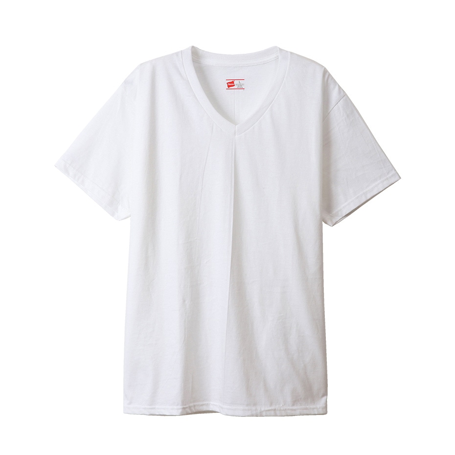 大きいサイズ【2枚組】ビジカジ魂 VネックTシャツ 22SS 魂シリーズ ヘインズ(HM1ER702K)
