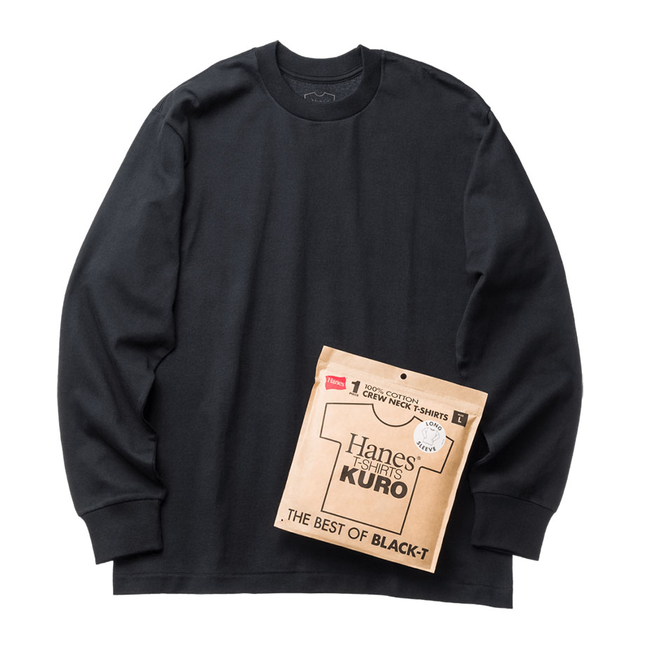 �傫���T�C�Y Hanes T-SHIRTS KURO �N���[�l�b�N�����O�X���[�uT�V���c 26SS �w�C���Y(HM4-D202)