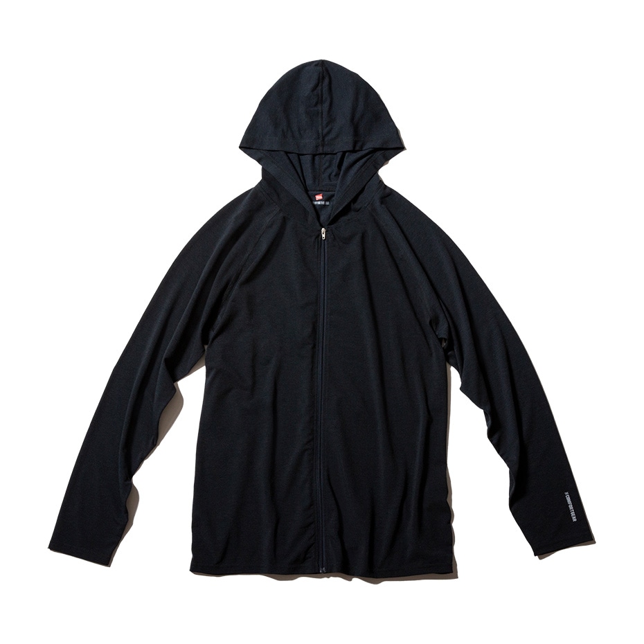 INSECT SHIELD ジップフーデッド ロングスリーブTシャツ ヘザー  