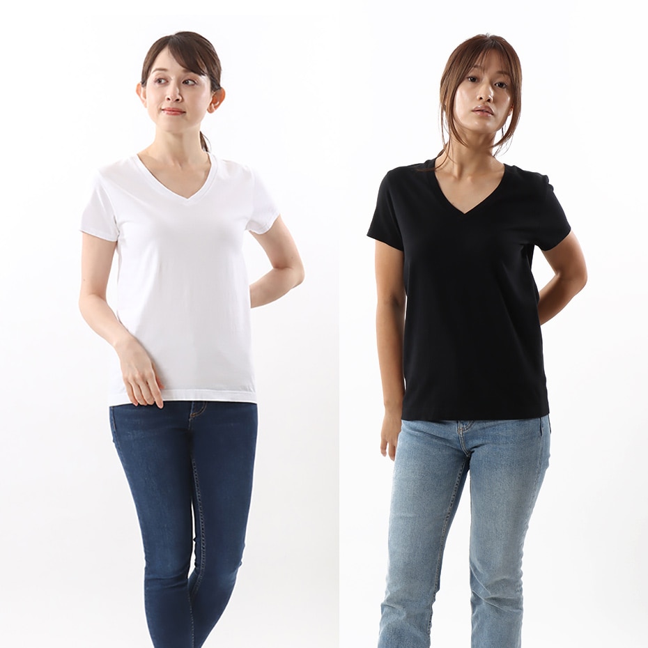 ウィメンズ ジャパンフィット 2枚組 Vネックtシャツ 5 3oz アソート ヘインズの公式通販サイト