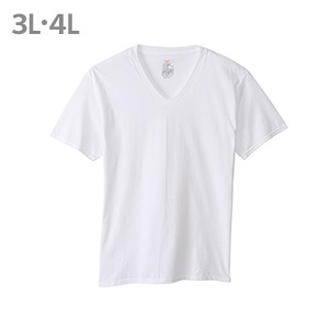 大きいサイズ【2枚組】RS VネックTシャツ 22SS グローバルバリューライン ヘインズ (HM1EU704)