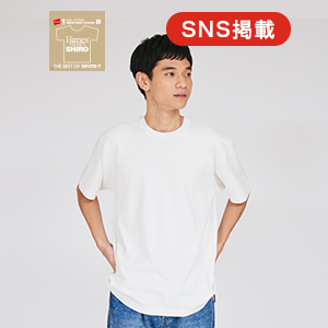 Hanes T-SHIRTS SHIRO �N���[�l�b�NT�V���c 26SS Hanes T-SHIRTS SHIRO (HM1-D201)