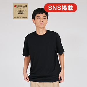 Hanes T-SHIRTS KURO �N���[�l�b�NT�V���c 26SS �w�C���Y(HM1-D202)
