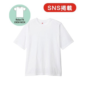 Hanes THE RELAX �����b�N�X�t�B�b�g �N���[�l�b�NT�V���c 26SS �w�C���Y(HM1-D204)