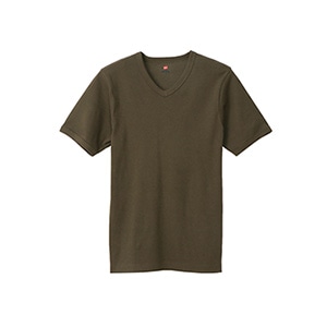 ＜OUTLET＞BEEFY リブVネックTシャツ BEEFY-T ヘインズ(HM1-T102)