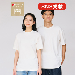 Hanes T-SHIRTS SHIRO �N���[�l�b�NT�V���c 26SS Hanes T-SHIRTS SHIRO (HM1-D201)