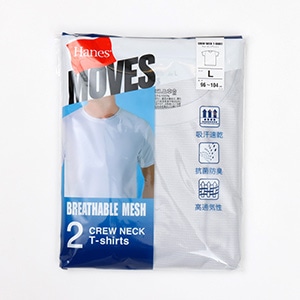 2P Hanes MOVES �X�N�G�A���b�V�� �N���[�l�b�NT�V���c 26SS �w�C���Y(HM1ED701)