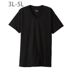 大きいサイズ【2枚組】ビジカジ魂 VネックTシャツ 22FW 魂シリーズ ヘインズ(HM1ER702K)